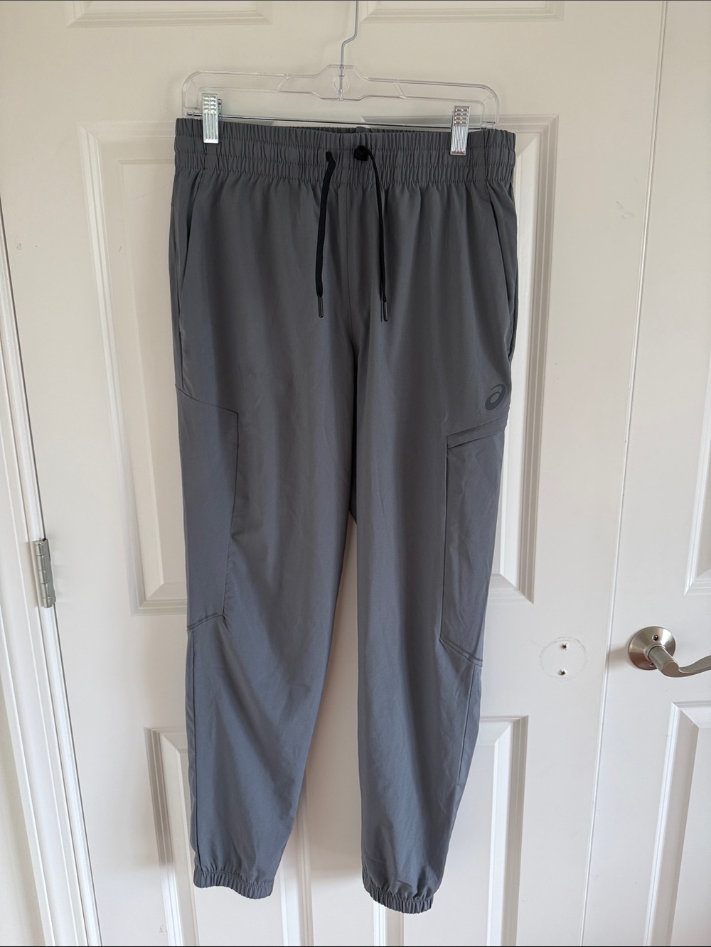 ASICS Men's Gray Athletic Joggers with Drawstring Size Medium